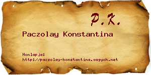 Paczolay Konstantina névjegykártya